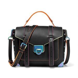 Michael Kors Manhattan Medium Contrast-Trim Leather Satchel NEW WITH TAGS